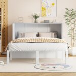 Lit escamotable - blanc - 140x200 cm - 2 places - sommier  lattes - gain de place