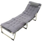 Lit escamotable pour camping bureau pause d�jeuner urgence ext�rieure tube rond 56 pouces gris et coussin ...