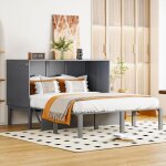 Lit escamotable lit enfant 140x200 cm lit mural vertical lit armoire lit double gris Lit escamotable lit enfant 140x200 cm lit mural vertical lit armoire lit double gris