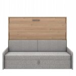 Lit escamotable horizontal canap multimo couchage 140x200cm chne