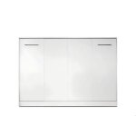 Lit escamotable horizontal 120 x 200 cm avec ouverture � ressort - blanc mat - zen