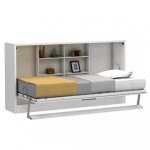 Lit escamotable horizontal multimo couchage 90x200cm blanc