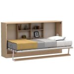 Lit escamotable horizontal multimo couchage 90x200cm chne