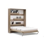 Lit escamotable vertical 120 x 200 cm avec 2 armoires mécanisme douverture à ressort - bois - cozy Lit escamotable vertical 120 x 200 cm avec 2 armoires mécanisme douverture à ressort - bois - cozy