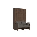 Lit escamotable vertical 140 - itamoby - kentaro - canap� int�gr� - noyer - 2 places