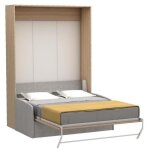 Lit escamotable vertical canap multimo sofa couchage 140x200cm chne