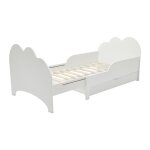 Lit volutif 90 x 140 / 170 / 200 cm avec tiroir - pin et mdf - blanc - teonia