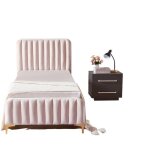 Lit 1 place velours sommier inclus 90x190 cm faye