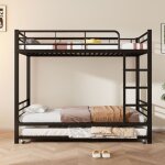 Lit en fer avec un design moderne et renforcement lits superpos�s parfait pour les enfants et les adolescents. ...
