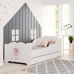 Lit pour fille anna 70x140 avec tiroir et matelas ? solution id�ale pour la chambre d?enfant