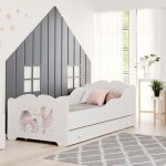 Lit pour fille anna 70x140 avec tiroir et matelas ? la solution id�ale pour la chambre d?enfant