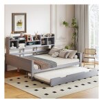 Lit gigogne 140 x 200 cm avec sommier à lattes lit 2 personnes enfant avec compartiment de rangement ... Lit gigogne 140 x 200 cm avec sommier à lattes lit 2 personnes enfant avec compartiment de rangement ...