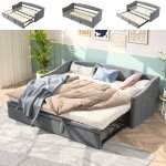 Lit gigogne 2 places 90 / 180x200 cm canap - lit convertible 2 en 1 lit capitonn avec sommier  lattes ...