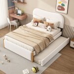 Lit gigogne 90 / 140x200 cm lit extensible canap - lit lit adulte avec sommier  lattes cadre en bois ...