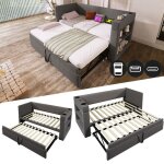 Lit gigogne 90x190 couchage confortable banquette lit ports usb et type - c accoudoirs pratiques gain ...