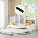 Lit gigogne 90x200 / 90x190 cm avec rangements et port usbcanapé - lit 2 personnes avec sommier à lattes ... Lit gigogne 90x200 / 90x190 cm avec rangements et port usbcanapé - lit 2 personnes avec sommier à lattes ...