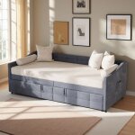 Lit gigogne 90x200 cm lit double 2x90x200 cm canapé lit lit banquette 2 places moderne canapé convertible ... Lit gigogne 90x200 cm lit double 2x90x200 cm canapé lit lit banquette 2 places moderne canapé convertible ...