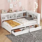 Lit gigogne 90x200 cm lit de jour avec deux tiroirs lit simple avec prise lectrique et 2 ports usb sommier ...