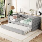 Lit gigogne 90x200 cm avec roulettescanapé - lit extensible avec sommier à lattes 2 in 1 lit simple lit ... Lit gigogne 90x200 cm avec roulettescanapé - lit extensible avec sommier à lattes 2 in 1 lit simple lit ...