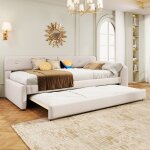 Lit gigogne 90x200 avec sommier à lattes (sans matelas) avec compartiment de rangement rabattable usb ... Lit gigogne 90x200 avec sommier à lattes (sans matelas) avec compartiment de rangement rabattable usb ...