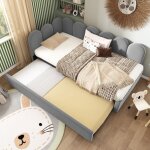 Lit gigogne banquette 90x200 cm lit rembourr� en velours avec lit tiroir 90x190 cm et sommier inclus ...