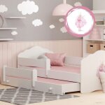 Lit gigogne double pour enfants fala ii 160x80 avec 2 matelas 2 sommiers et décor princesse Lit gigogne double pour enfants fala ii 160x80 avec 2 matelas 2 sommiers et décor princesse