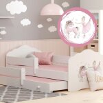 Lit gigogne double pour enfants fala ii 160x80 avec 2 matelas et 2 sommiers ? avec motif fille et licorne ... Lit gigogne double pour enfants fala ii 160x80 avec 2 matelas et 2 sommiers ? avec motif fille et licorne ...