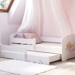 Lit gigogne double pour enfants luk ii 160 x 80 avec 2 matelas 2 sommiers blanc avec une graphique de ... Lit gigogne double pour enfants luk ii 160 x 80 avec 2 matelas 2 sommiers blanc avec une graphique de ...