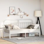 Lit avec lit gigogne vidaxl blanc 80x200 cm en acier 42002650