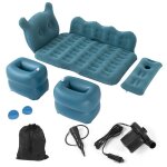 Lit gonflable � air floqu� en pvc matelas de repos coussin doux charge de 150kg pour voiture suv voyage ...