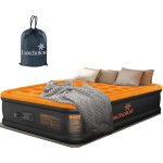 Lit gonflable �lectrique 2 personnes - twinbird - 205x155x38 cm - orange fonc� - pompe int�gr�e - gonflage ...