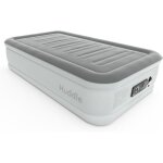 Lit gonflable simple haut de gamme - twinbird - huddle luxury single - 188x99x48 cm - gris - pompe int�gr�e ...