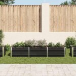 Lit de jardin surlev - mango - cache - pot - acier galvanis 240x40x45 cm anthracite