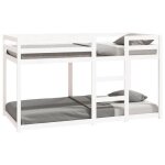 Lit superpos - chy - 90x190 cm - bois de pin massif - blanc - 1 place