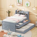 Lit maison enfant 90x200 bois massif blanc & naturel rangements barrière & échelle sécurité garçon / ... Lit maison enfant 90x200 bois massif blanc & naturel rangements barrière & échelle sécurité garçon / ...