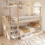 Lit maison enfant 90x200cm bois massif blanc - barrière sécurité rangements échelle - design mixte garçon ... Lit maison enfant 90x200cm bois massif blanc - barrière sécurité rangements échelle - design mixte garçon ...