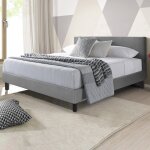 Lit marquis 140 x 190 by sampur gris clair cadre de lit au design scandinave et moderne - sommier  lattes ...