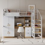 Lit mezzanine 140 x 200 lit enfant lit superpos avec escalier niveau infrieur pour rangement ou canap ...
