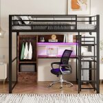 Lit mezzanine 140x200 avec led lit enfant avec bureau et escalier lit coffre avec tiroirs et étagères ... Lit mezzanine 140x200 avec led lit enfant avec bureau et escalier lit coffre avec tiroirs et étagères ...