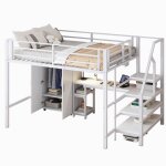 Lit mezzanine 2 placeslit mezzanine 140x200 avec armoirelit mezzanine enfant avec bureau�tag�res et �chelle ...