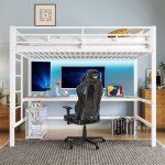 Lit mezzanine 90 x 200 cm garde - corps escabeau table avec usb et prise avec éclairage led sans matelas ... Lit mezzanine 90 x 200 cm garde - corps escabeau table avec usb et prise avec éclairage led sans matelas ...