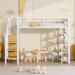 Lit mezzanine 90 x 200 cm avec petite armoire lit enfant avec étagères et barrière haute lit 1 personne ... Lit mezzanine 90 x 200 cm avec petite armoire lit enfant avec étagères et barrière haute lit 1 personne ...