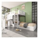 Lit mezzanine 90x200 cm avec bureau extensible et armoire lit enfant multifonctionnel avec tiroirslit ... Lit mezzanine 90x200 cm avec bureau extensible et armoire lit enfant multifonctionnel avec tiroirslit ...