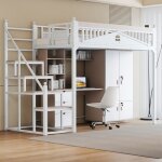 Lit mezzanine 90x200 cm en métal barrière de avec conception de fenêtre lit adulte simple avec Échelles ... Lit mezzanine 90x200 cm en métal barrière de avec conception de fenêtre lit adulte simple avec Échelles ...