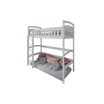 Lit mezzanine 90x200 avec matelas sommier à lattes et protection contre les chutes en bois massif blanc ... Lit mezzanine 90x200 avec matelas sommier à lattes et protection contre les chutes en bois massif blanc ...