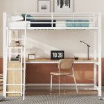 Lit mezzanine 90x200cm lit enfant avec 2 tiroirs et barrirelit simple avec bureau et sommier  lattes ...