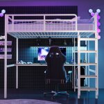 Lit mezzanine 2 places 140x200 cm lit enfant lit ado lit adultes vec bureau et étagère et larges marchesblanc ... Lit mezzanine 2 places 140x200 cm lit enfant lit ado lit adultes vec bureau et étagère et larges marchesblanc ...