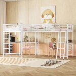 Lit mezzanine enfant 90200 cm lit 1 personne 2 place table sous le lit double escalier garde - corps ...