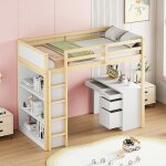 Lit mezzanine enfant lit 90x200 cm avec armoires de rangement bureau informatique multifonctionnel lit ... Lit mezzanine enfant lit 90x200 cm avec armoires de rangement bureau informatique multifonctionnel lit ...