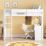 Lit mezzanine enfant 90x200 cm blanc - escalier sécurisé et table intégréelit simple haute clôture - ... Lit mezzanine enfant 90x200 cm blanc - escalier sécurisé et table intégréelit simple haute clôture - ...